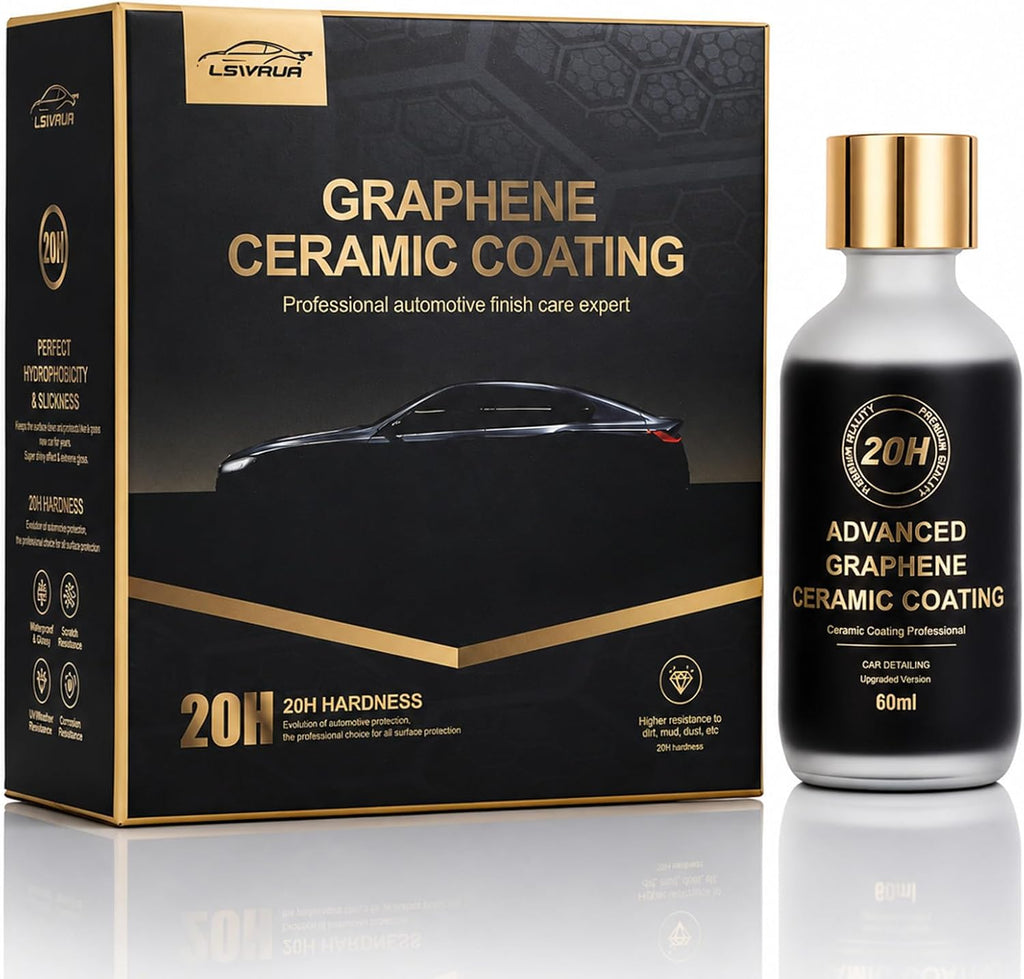 20H Graphene Ceramic Coating for Cars, 60mL Professional Car Ceramic Coating Kit, Hydrophobic Graphene Coating for