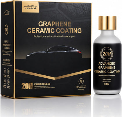 20H Graphene Ceramic Coating for Cars, 60mL Professional Car Ceramic Coating Kit, Hydrophobic Graphene Coating for