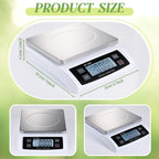 Large Digital Kitchen Scale 66LB 30kg Commercial Food Scale, Silver