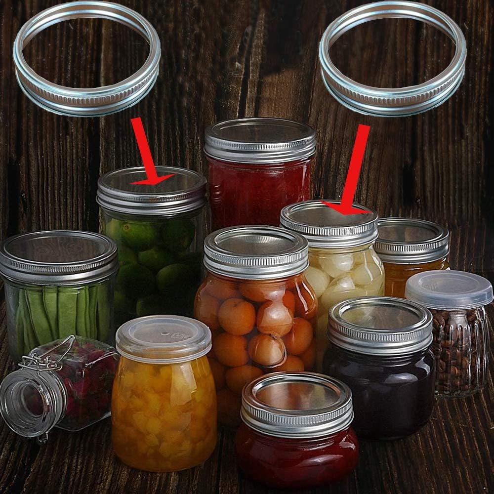 Regular Mouth Mason Jar Replacement Rings or Tops 24Pcs for Tinplate Metal