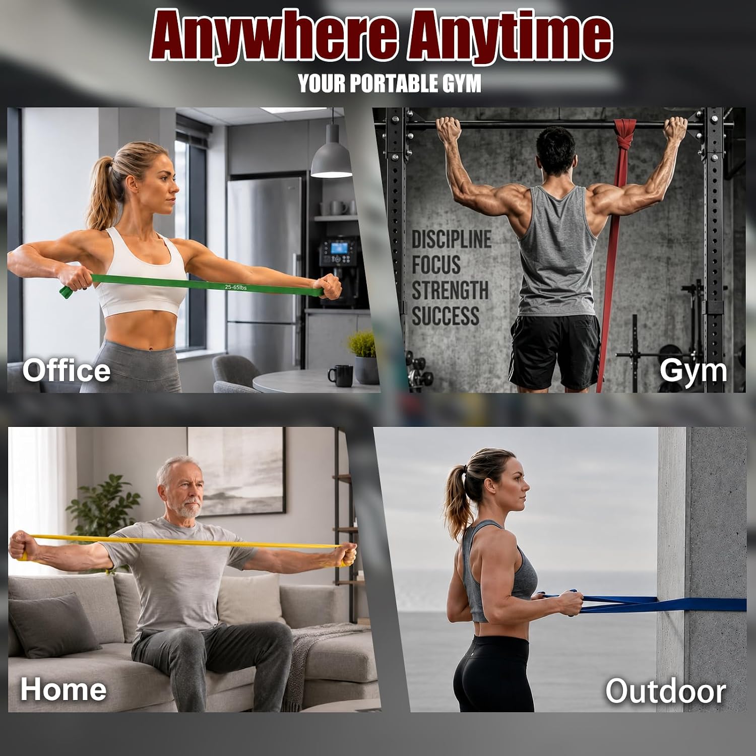 Resistance Bands for Working Out, Pull Up Assistance Bands for Men & Women, Exercise Bands for Full-Body Training