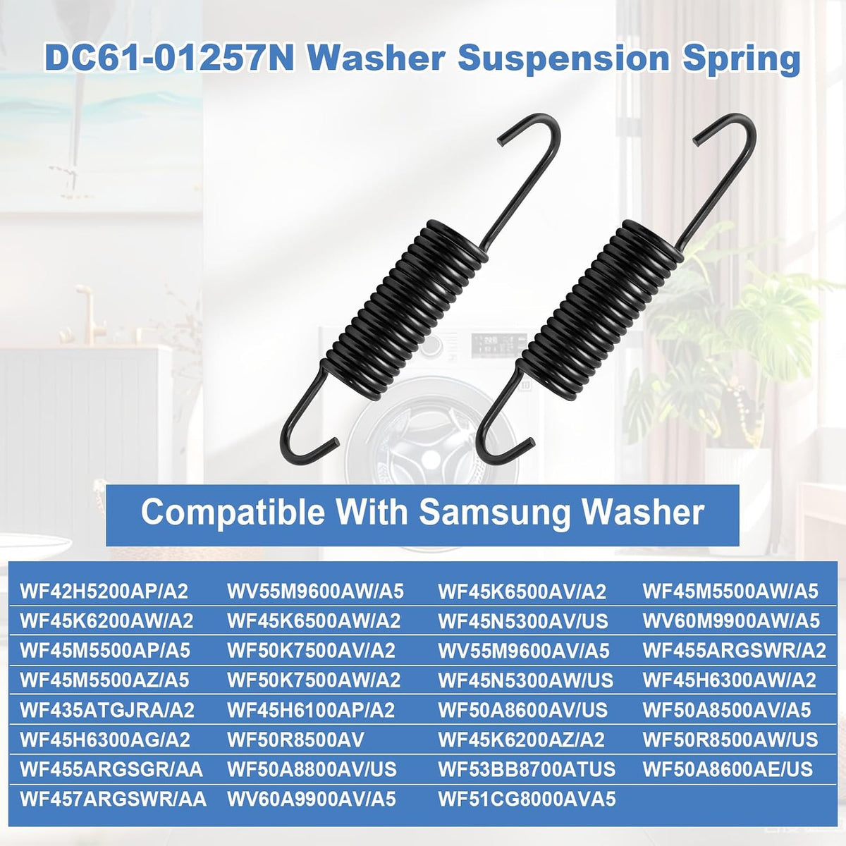 2 Pack DC61-01257N Washer Suspension Springs, Replace 592-49396, 592-49474, 592-49496