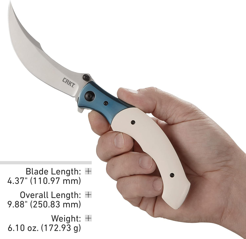 Ritual Assisted Pocket Knife: Everyday Carry Utility Folder, Sandvik 12C27 Steel Recurve Blade with Satin Finish