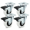 Furniture Wheels 2 Inch - 4 Pack Plate Casters with Brake | Steel Structure with 400LBS Capacity, Quiet Rolling on