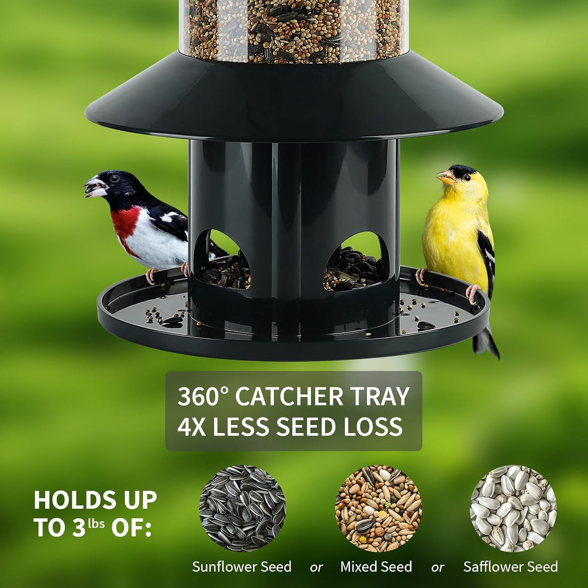 Squirrel-Proof Bird Feeder for Outdoor Wild Bird