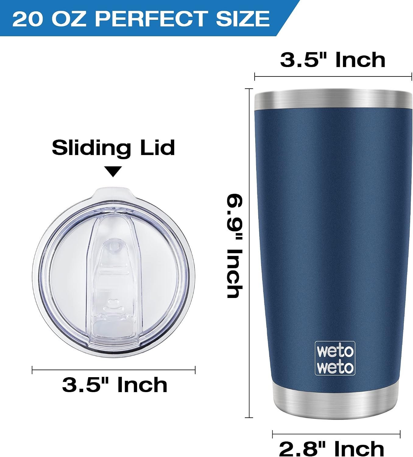 20oz Tumbler, Stainless Steel Vacuum Insulated Coffee Travel Mug, Double Wall Powder Coated Insulated Coffee Mug