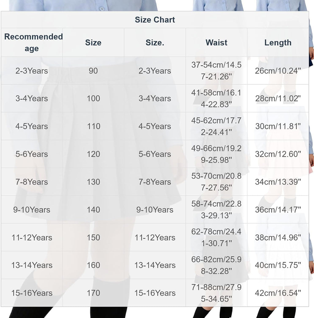 School Uniform Skirts for Girls Adjustable Waist Pleated Skorts Summer Pull-On Athletic Tennis Mini Skirt Dresses