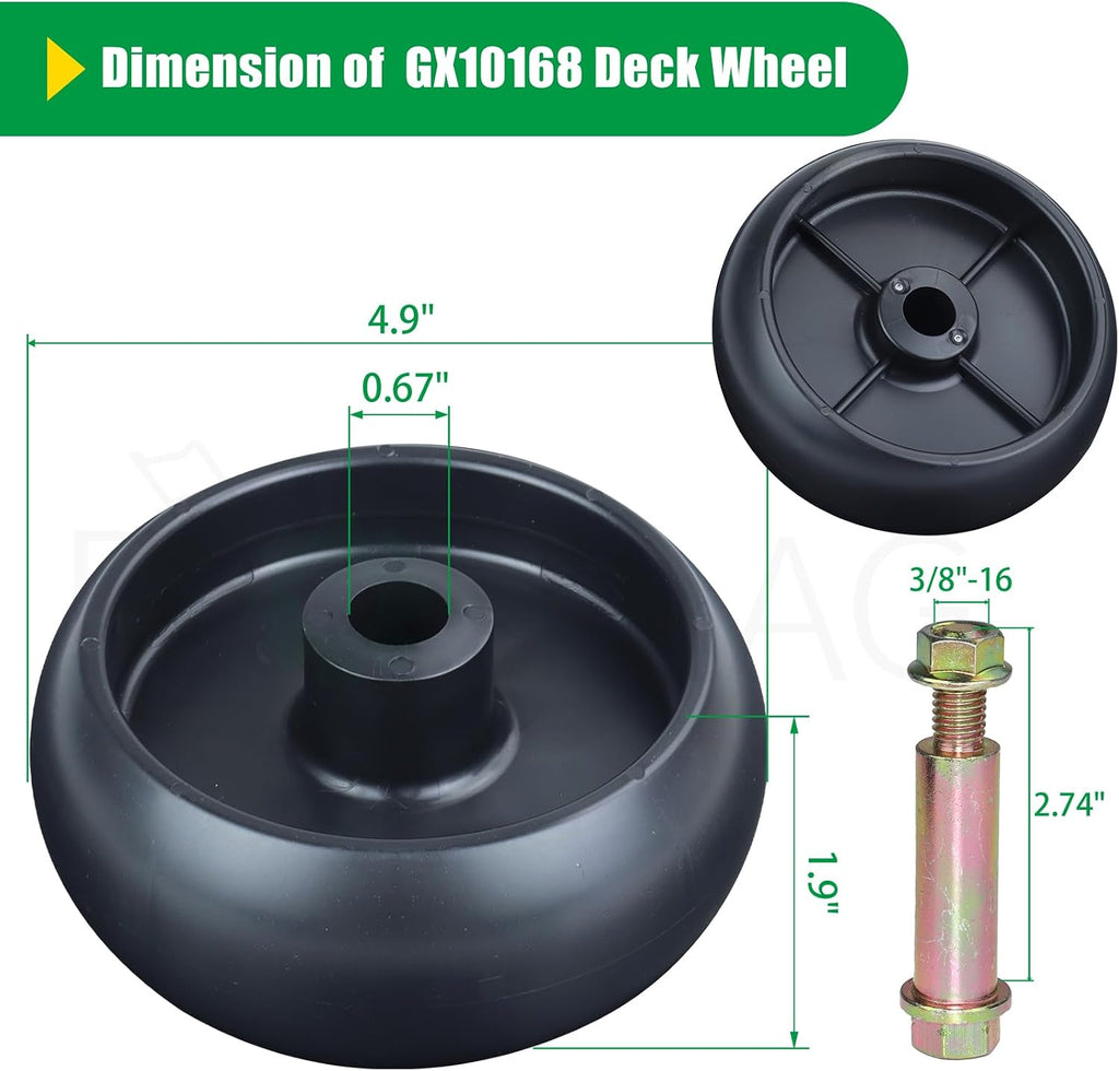 2 Pack GX10168 Deck Wheel for John Deere Z445 Z425 D140 L110 Decks