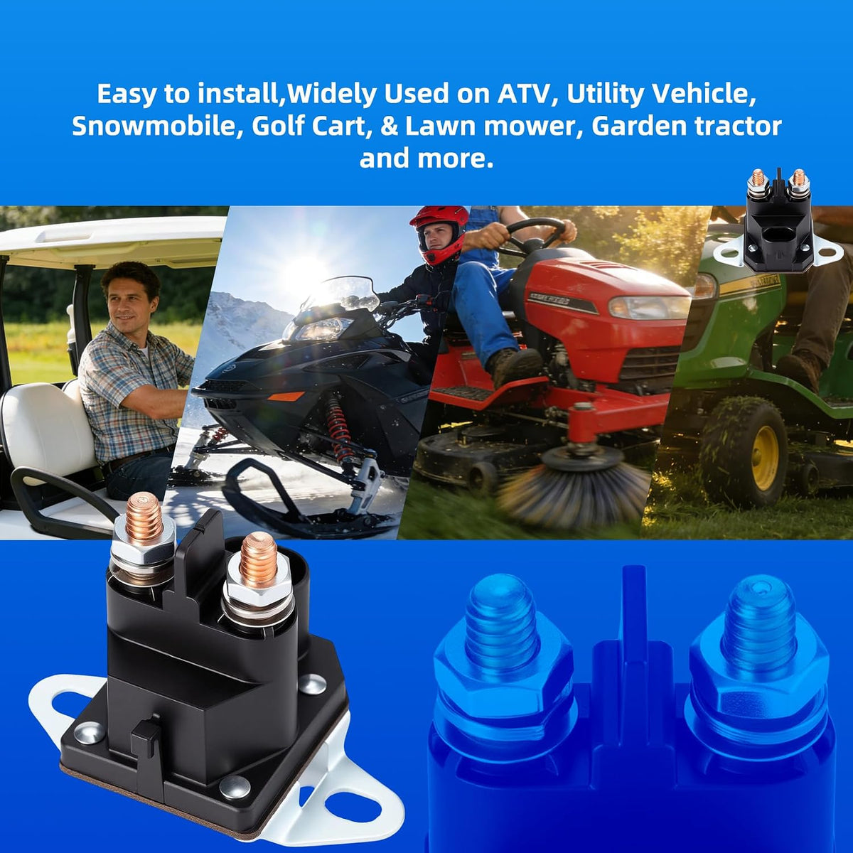 04781700 Starter Solenoid Part Compatible with Ariens Gravely Zoom IKON ZTX ZT XL Zero Turn Mower ATV Vehicle Snowmobile Garden DIY Tool, 12V Lawn Mower Solenoid Parts