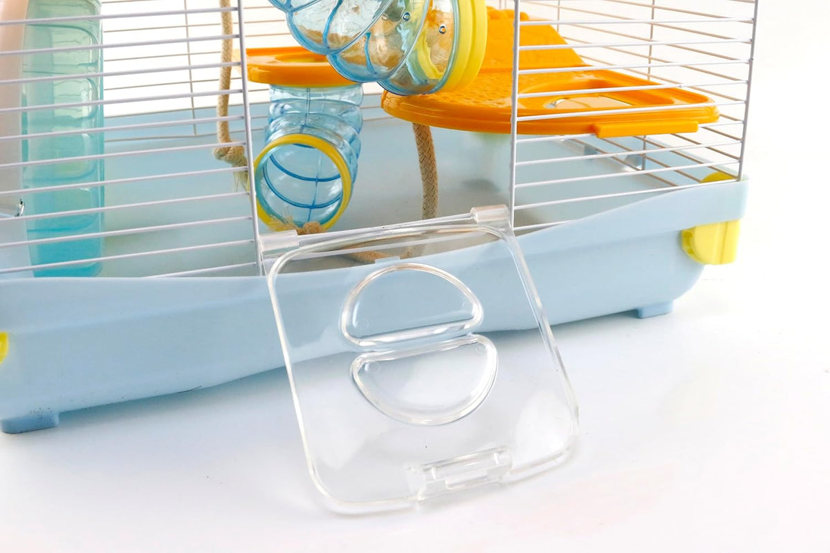 PETZHUBO Hamster Cage Small Animal Cage 3 Layers Cage Size：14.17"(W) X10.63(L) X16.73 (H) Suitable for Hamsters up to