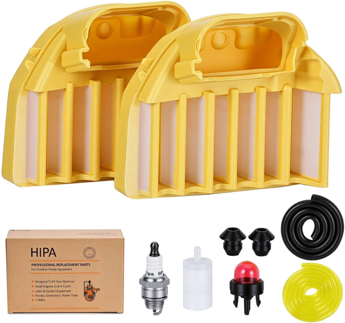 Hipa 2 Pack Air Filter Fuel Line for Husqvarna 455 Rancher Parts