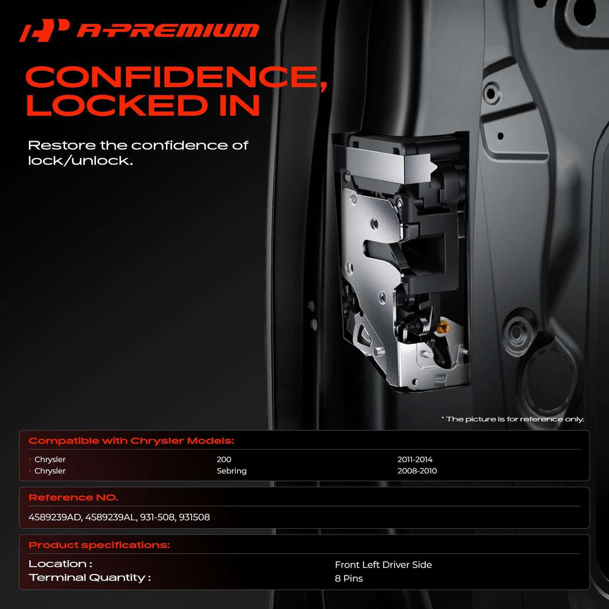 A-Premium Door Lock Actuator Compatible with Chrysler