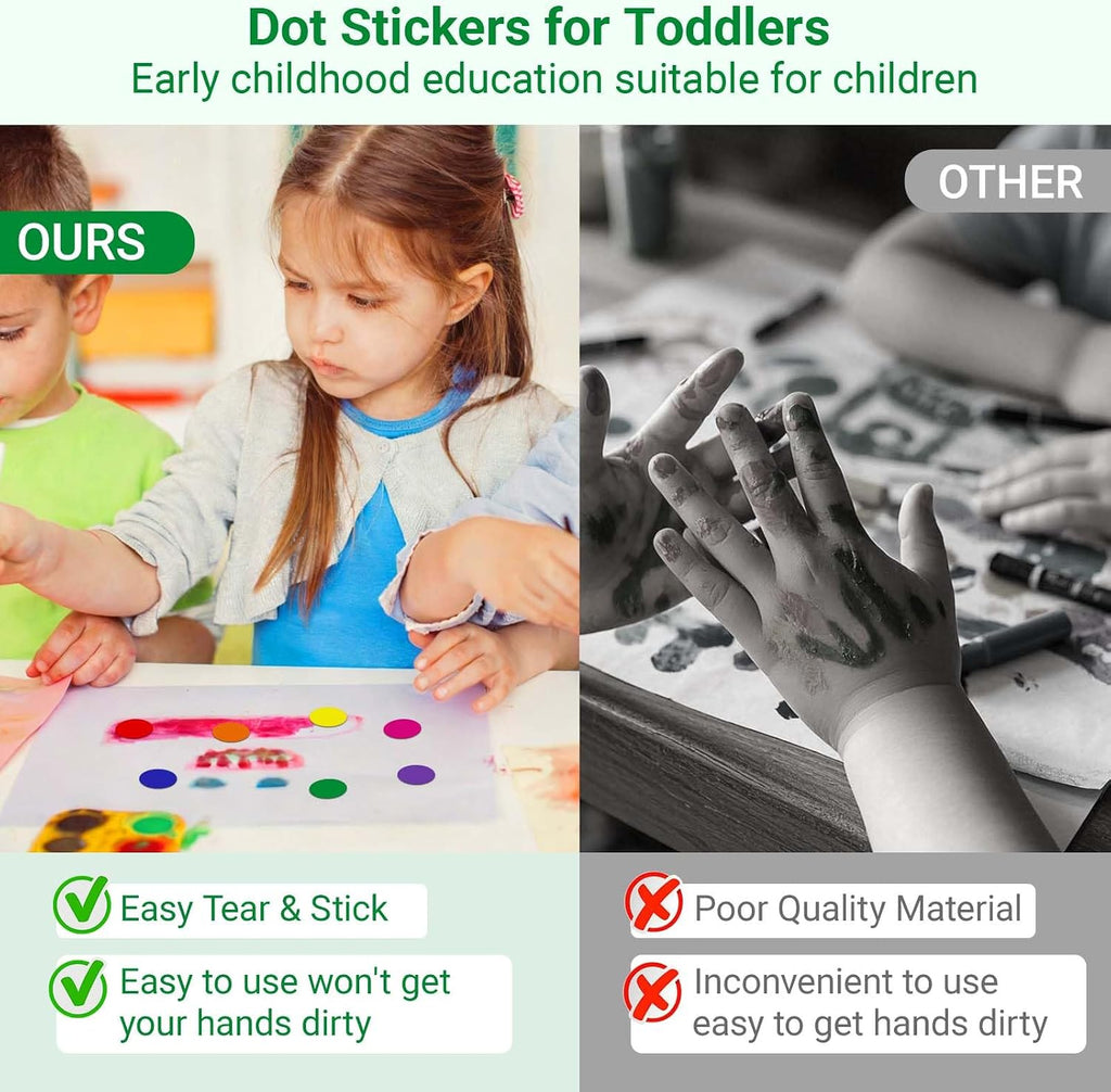 1/2 Inch Colored Dot Stickers, 4800 PCS Round Sticker Labels, Writable Small Circle Stickers with Strong Adhesion &