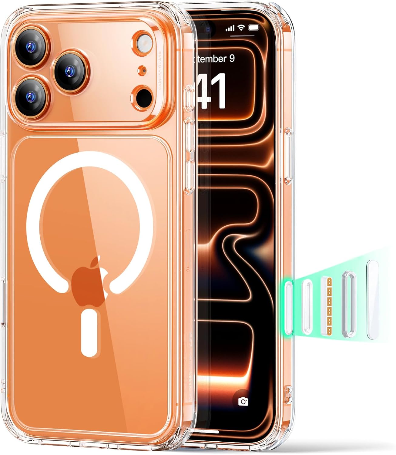 for iPhone 17 Pro Case, Camera Control Cover, Compatible with MagSafe, Shockproof Military-Grade Protection, Magnetic