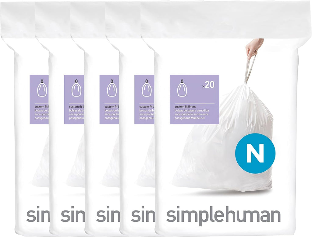 Code N 100 Count Custom Fit Liners, Drawstring Kitchen Trash Bags, One-by-One Mess-Free Dispense, Extra Thick &