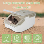 Chinchilla Dust Bath Container Kit, Extra Large Plastic Bath House