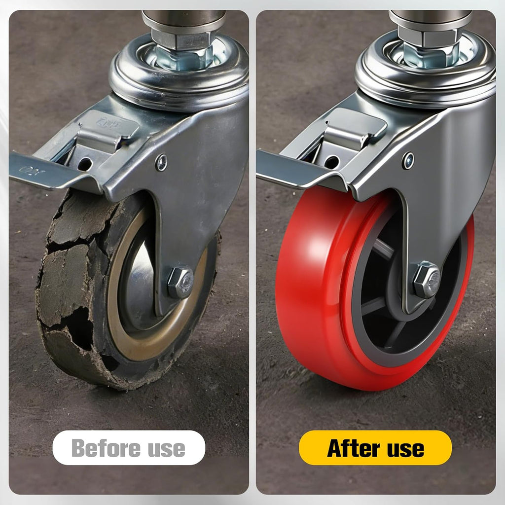 8 Inch Wheels，Heavy Duty Replacement Wheels,Caster Set of 4 Load 5000 Lbs