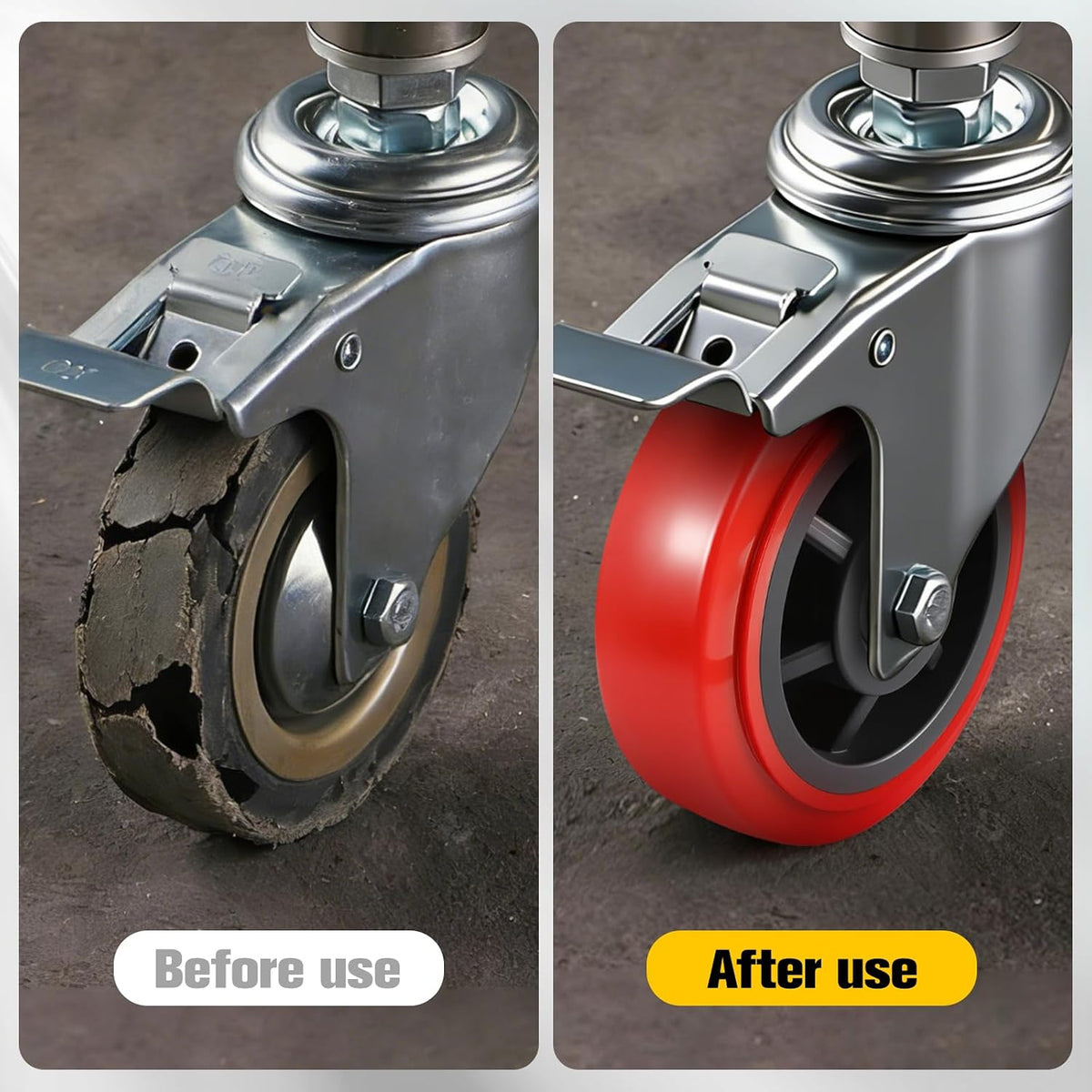 8 Inch Wheels，Heavy Duty Replacement Wheels,Caster Set of 4 Load 5000 Lbs