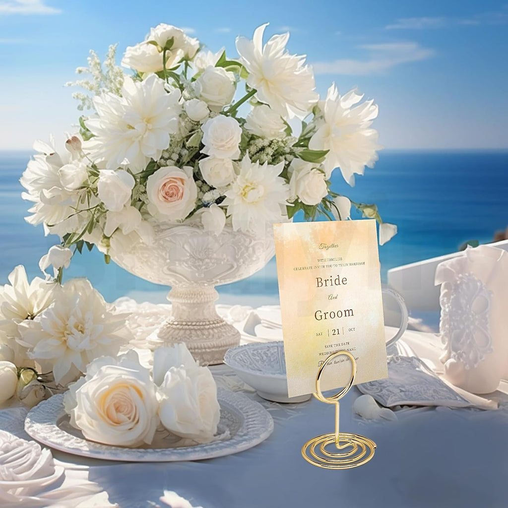 30PCS Gold Table Number Holders Place Card Holder,Small Photo Stand | Cards Stand Name Menu Clips,Table Sign Holders
