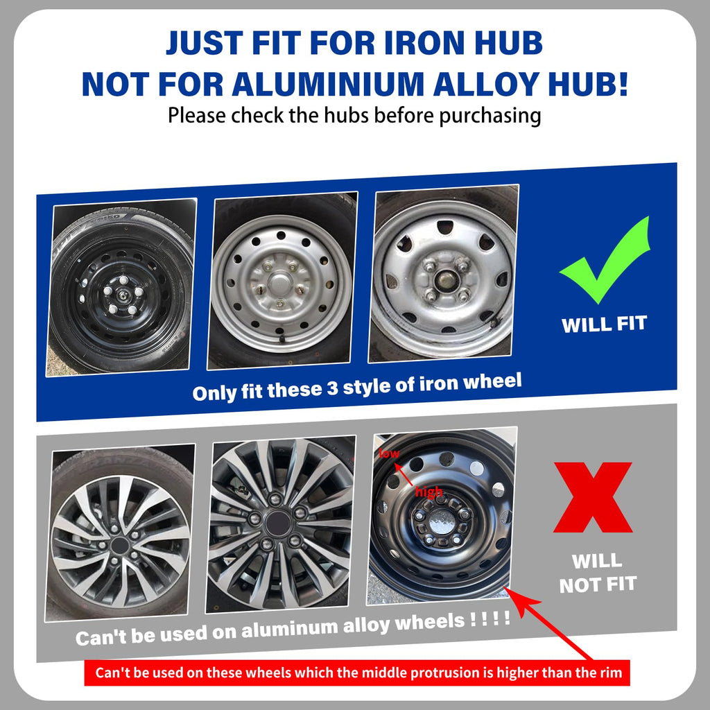 14 inch Hub Caps Wheel Covers 14" Iron Wheels Replacement R14 (#B, 14 INCH)