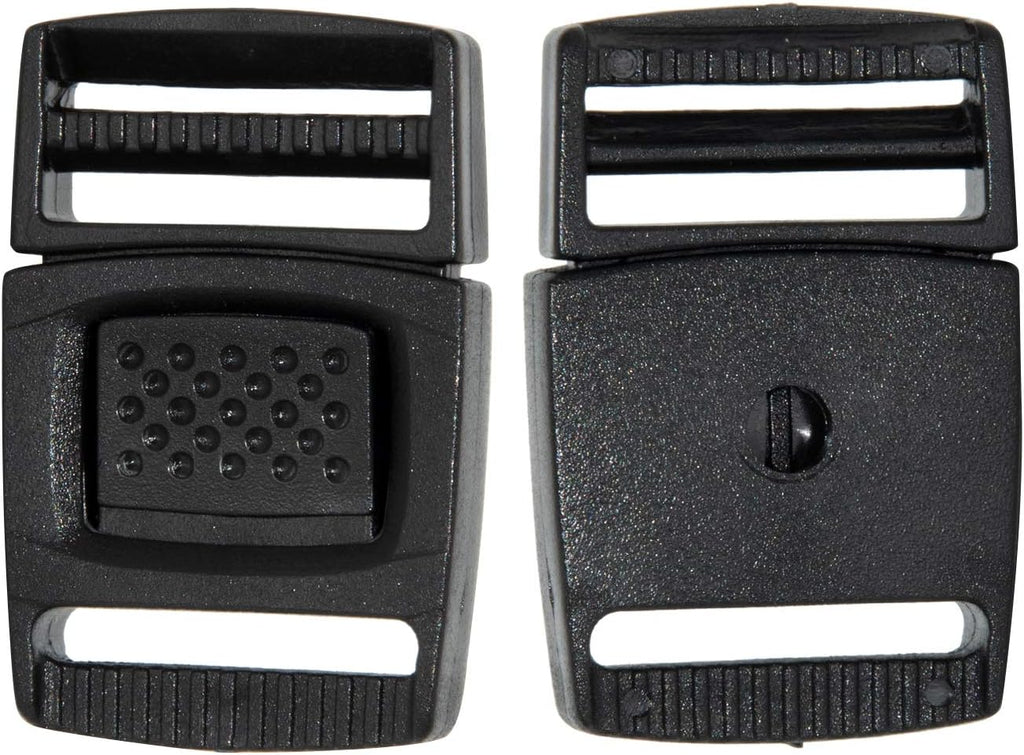 Various Sizes Black Center Release Plastic Buckle for Backpack Straps Webbing Strapping 5PCS