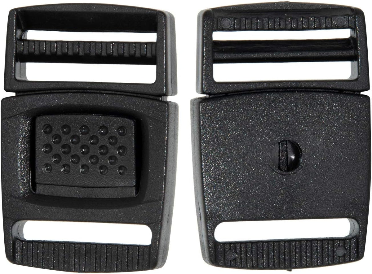 Various Sizes Black Center Release Plastic Buckle for Backpack Straps Webbing Strapping 5PCS