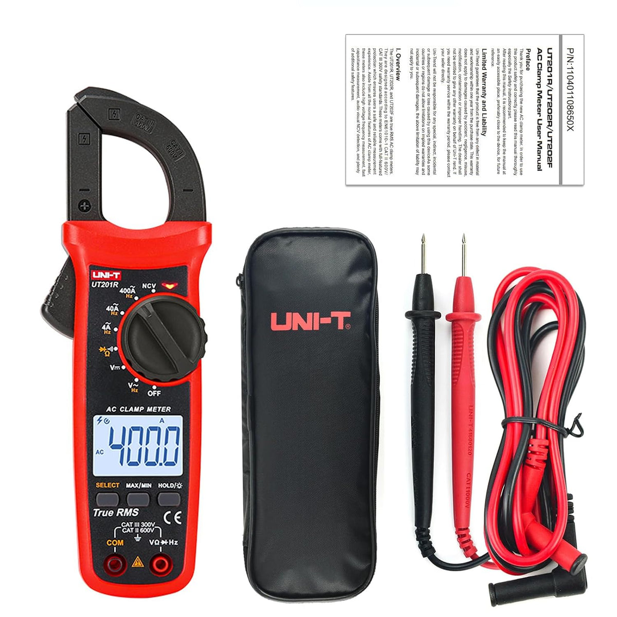 UNI-T UT201R Digital Clamp Meter 4000 Counts Multimeter Auto Range True RMS Clamp Meter DC Current Meter