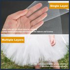 White Tulle Fabric Roll 6 Inch by 100 Yards, Tulle Ribbon Sheer Mesh