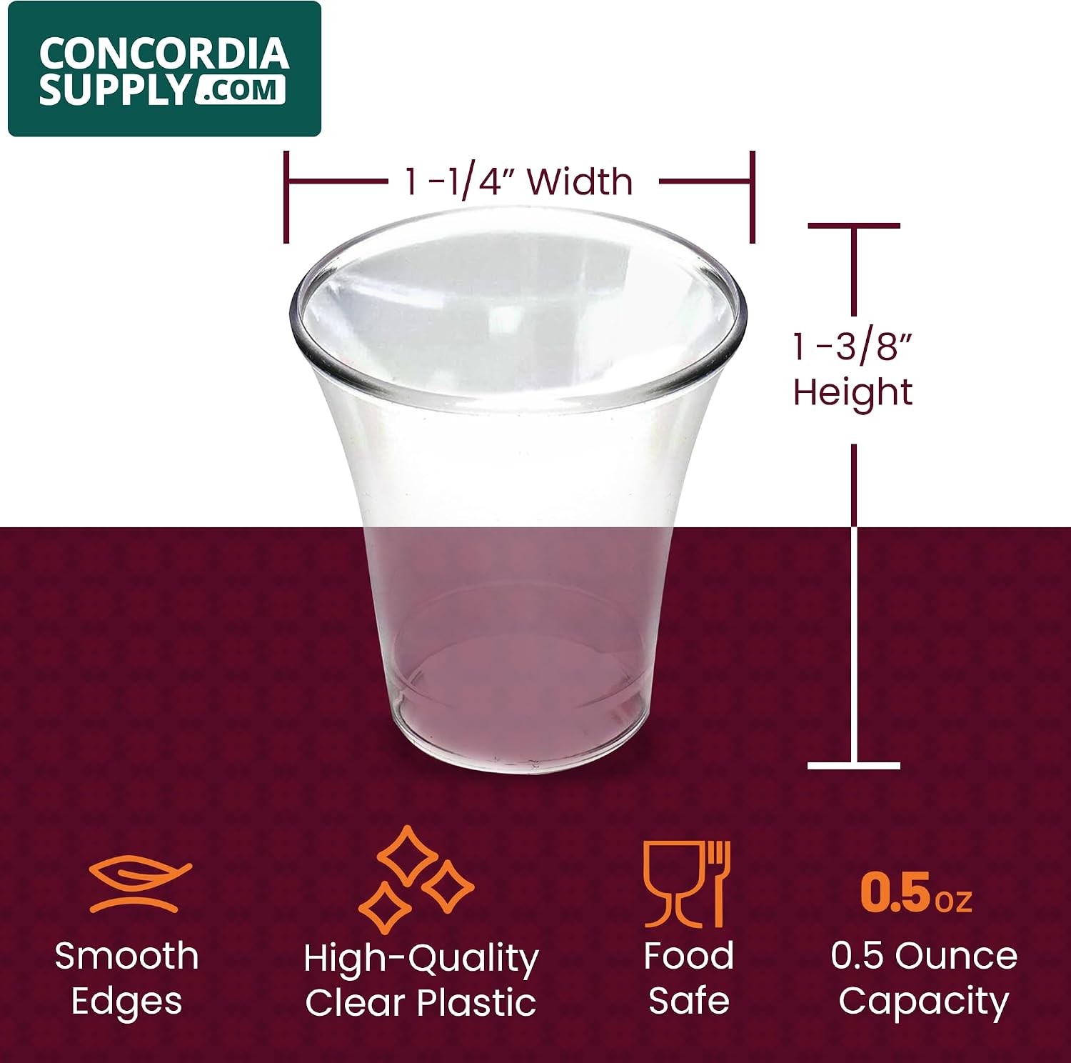 Communion Cups 1-3/8" Recyclable Clear Plastic (1000 Cups)