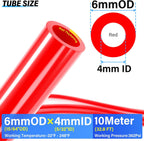 TAILONZ Red 6mm OD Nylon Air Brake Hose 32.8ft