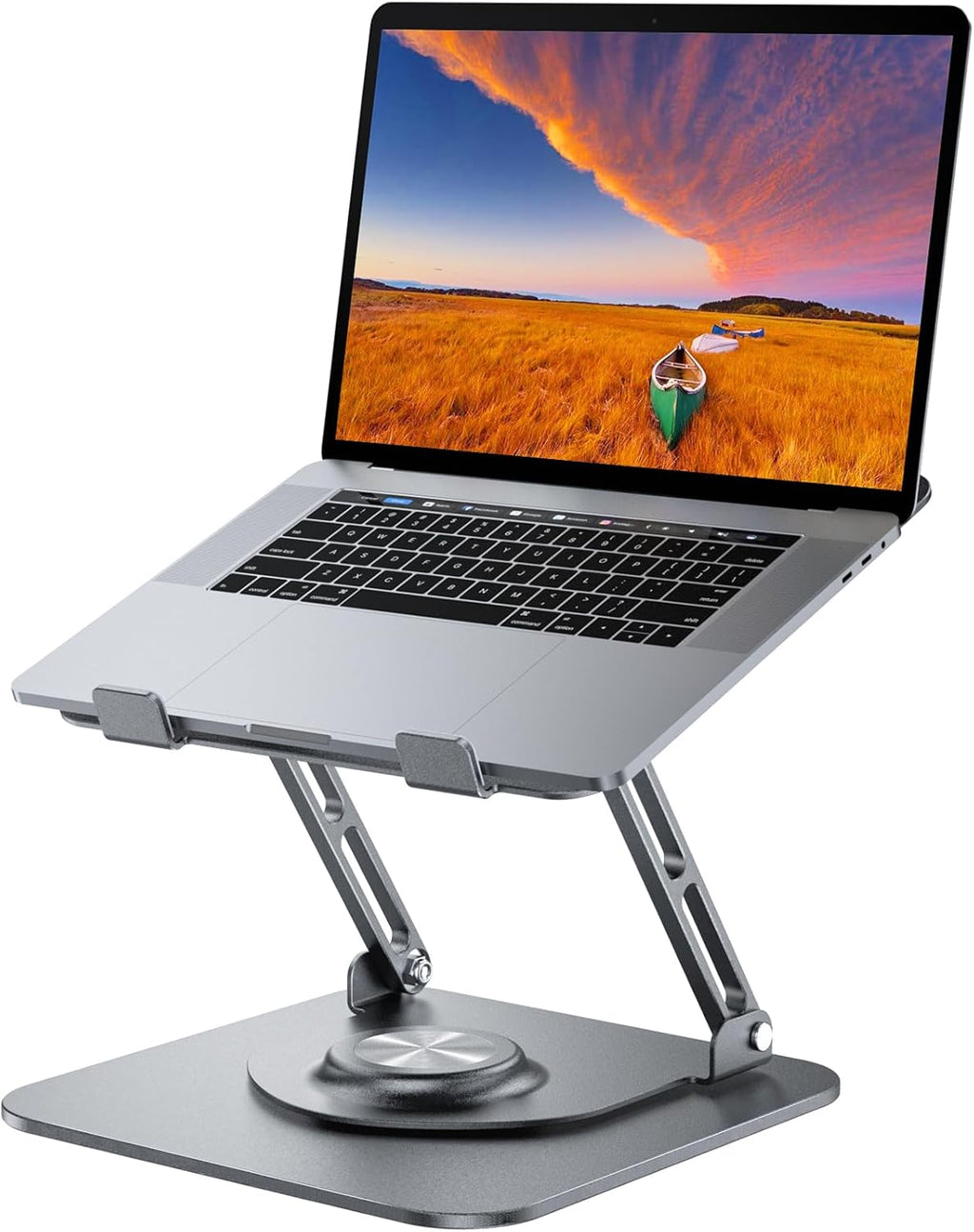Laptop Stand for Desk, Adjustable Computer Stand with 360° Rotating Base, Ergonomic Laptop Riser for Collaborative