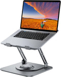 Laptop Stand for Desk, Adjustable Computer Stand with 360° Rotating Base, Ergonomic Laptop Riser for Collaborative