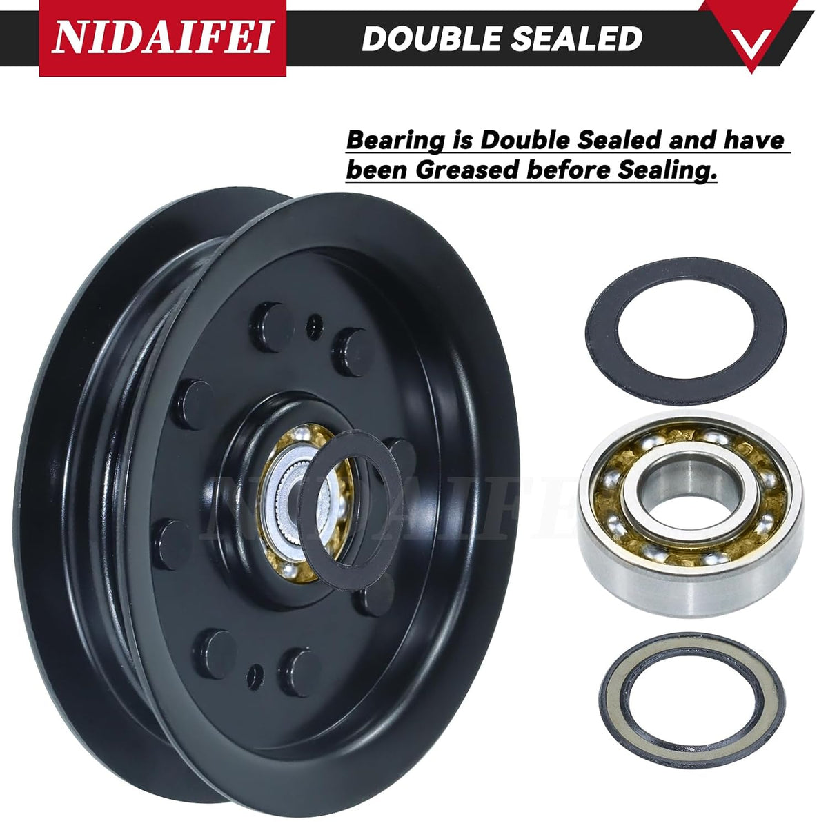 2 Pack 756-04129B Idler Pulley for Troy Bilt 42, Cub Cadet 42 Deck