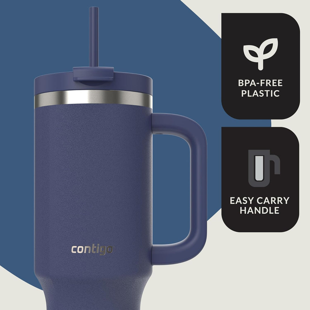 Streeterville 40oz Tumbler Stainless Steel Vacuum Insulated Leak-Proof Cold for 29 Hours Indigo