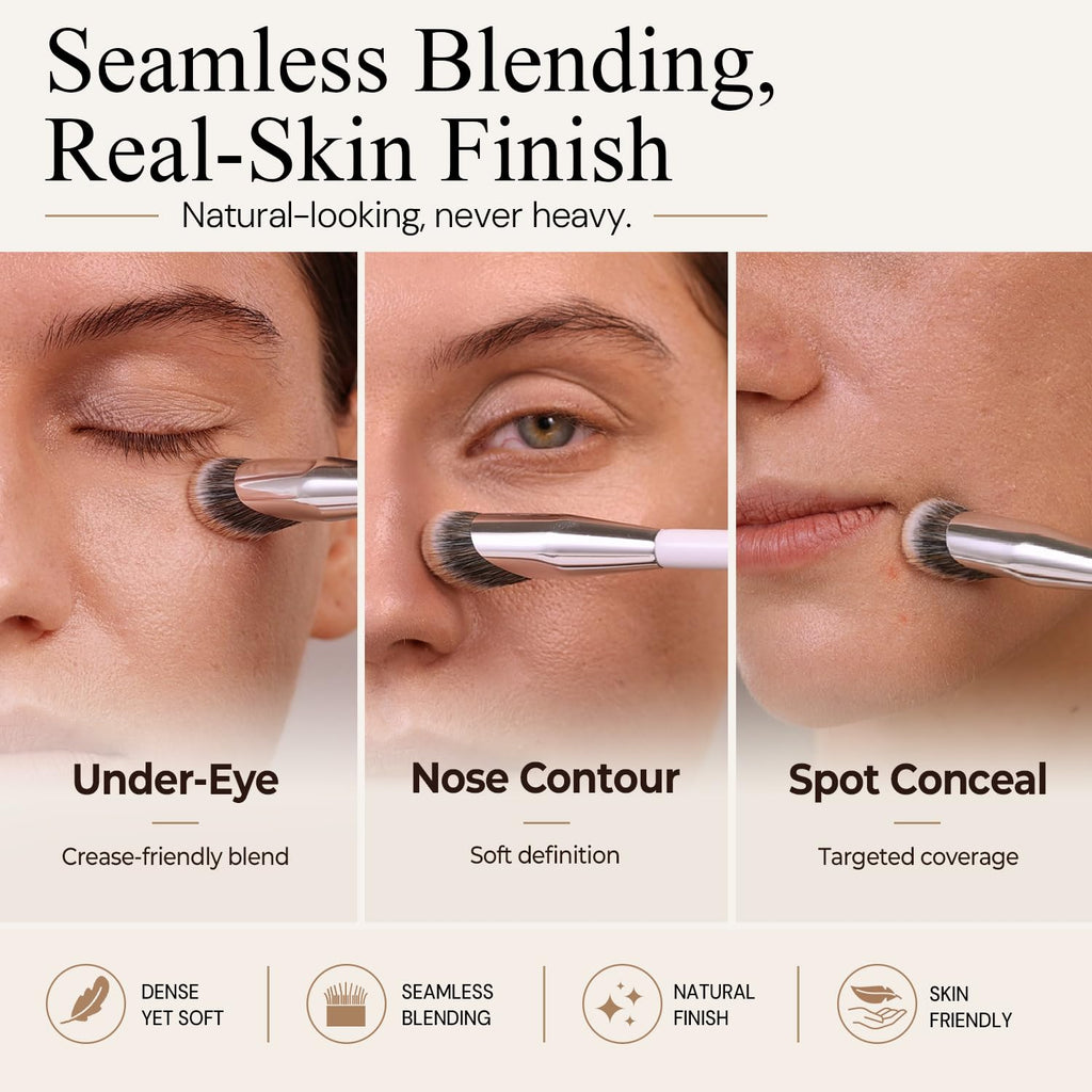 Concealer Brush, Angled Under Eye Makeup Small Foundation Precision Face Blending Brush (193 concealer brush), 1pc