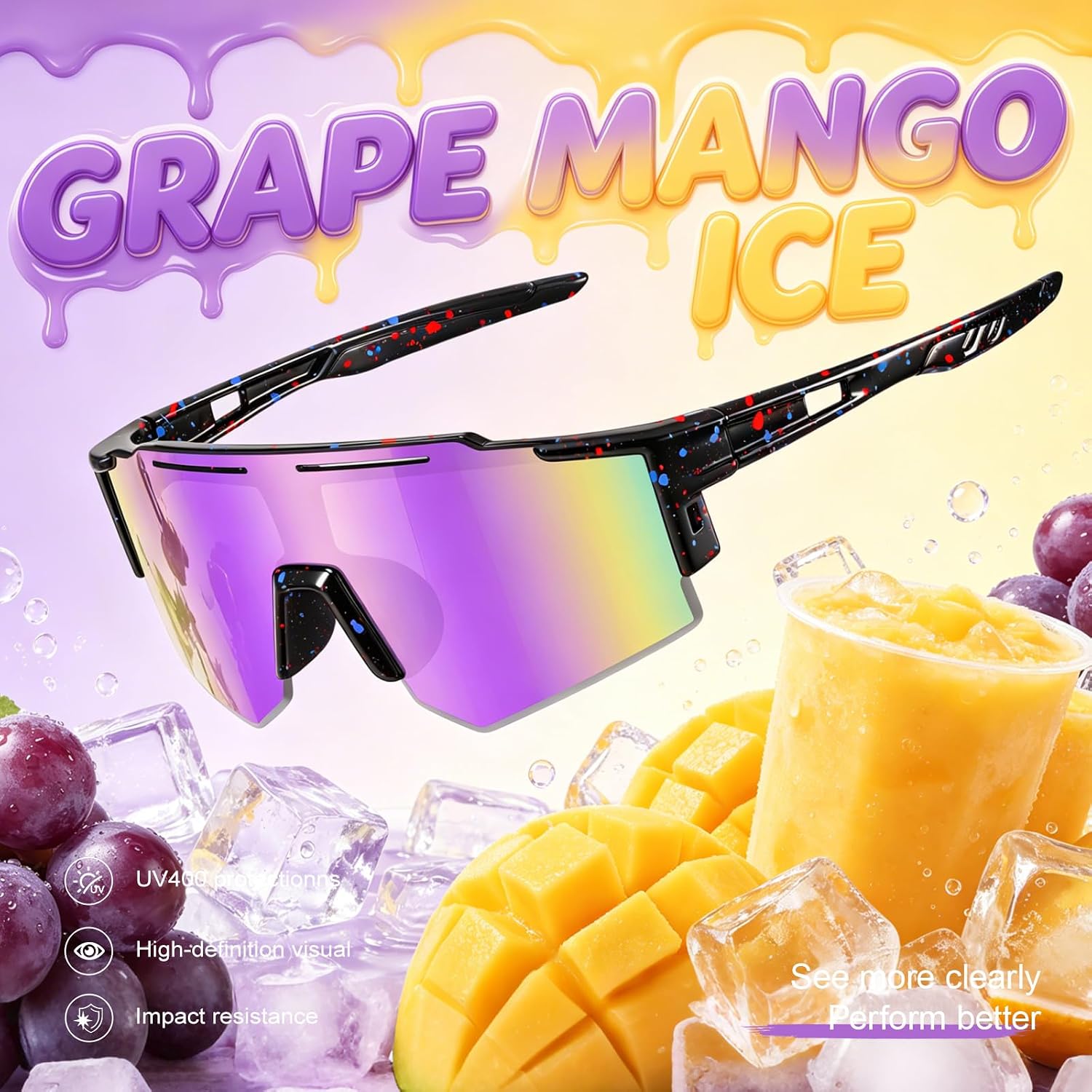 Oversized Kids Sunglasses Youth Baseball Sun Glasses Boys Girls Softball Cycling UV400 Protection Goggles