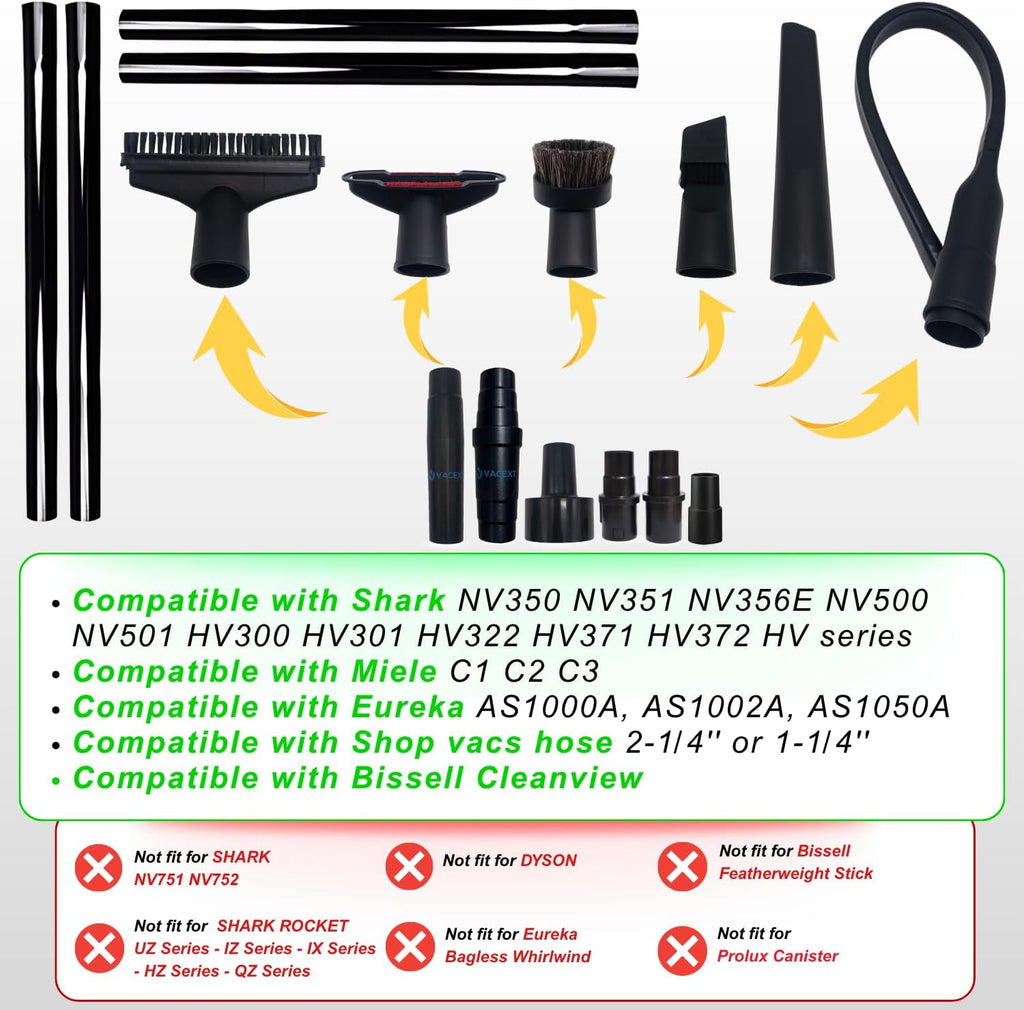 Household Cleaning Kit Attachments Vacuum Cleaner Accessories Universal Vacuum Hose Adapters Flexible Crevice Tool