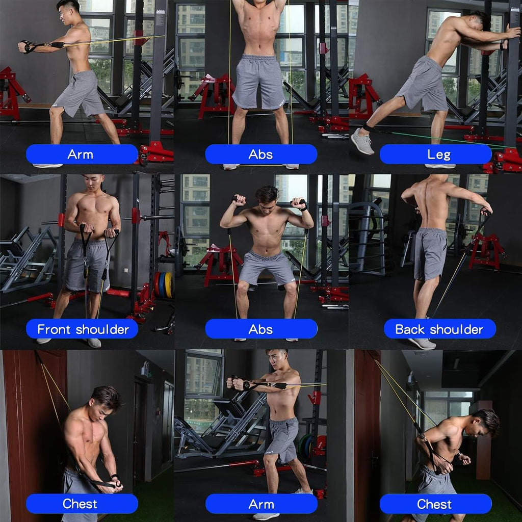 Resistance Bands, Exercise Bands with Handles, Workout Bands for Working Out, Fitness Bands Set for Home Gym Full