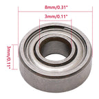JIUWU 10Pcs MR83ZZ 3x8x3mm Miniature Deep Groove Ball Bearings