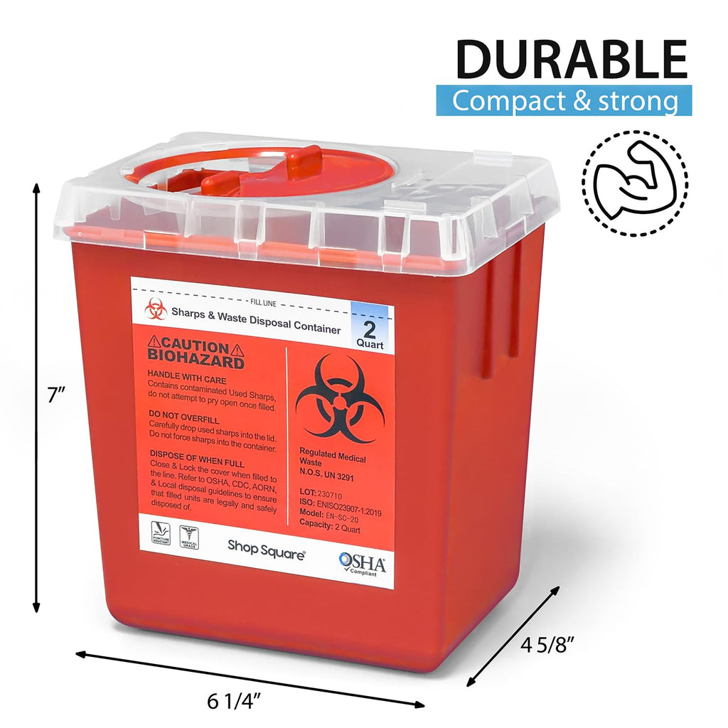 Sharps Container, Sharps Containers for Home Use, Needle Disposal Containers, Sharps Disposal Container, Biohazard