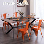 Metal Dining Chair Farmhouse Tolix Style for Kitchen Dining Room Café Restaurant Bistro Patio, 18 Inch, Stackable