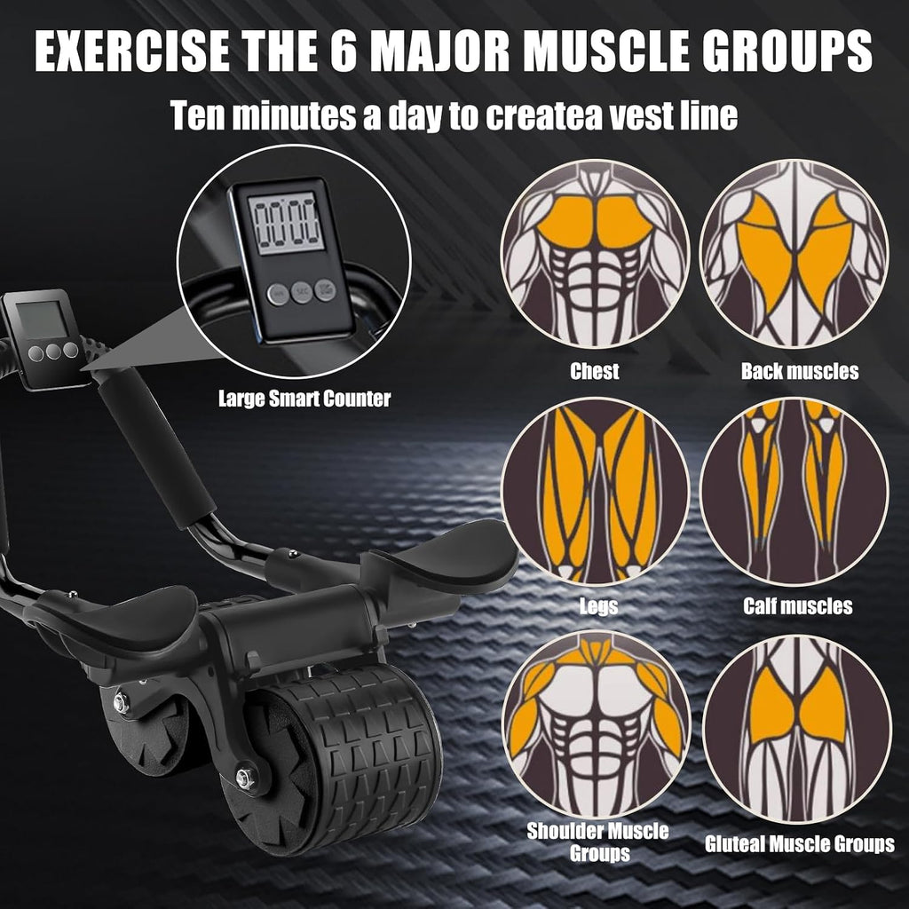 Elbow Support Automatic Rebound Abdominal Wheel，Ab Roller for Abdominal Exercise Machine，Abs Workout Equipment，Dolly