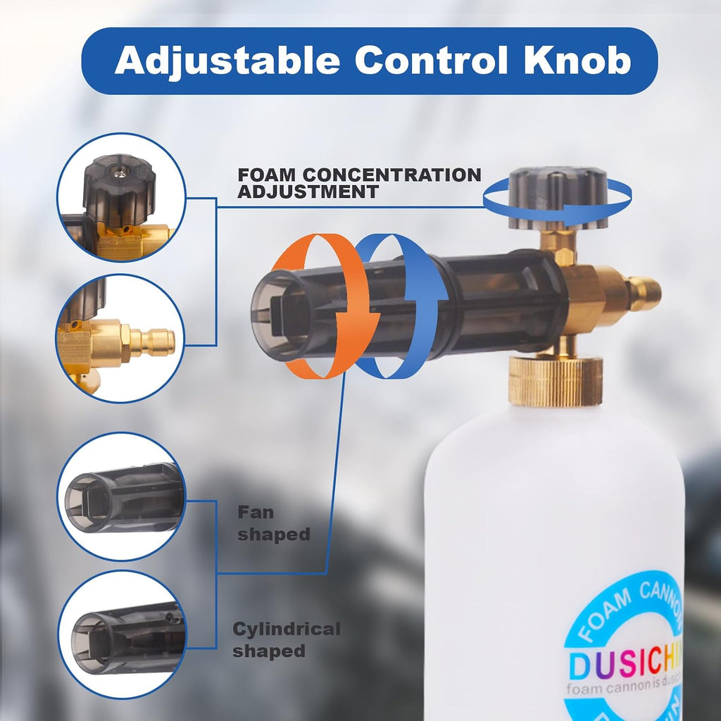 Foam Cannon Snow Lance Pressure Washer Nozzle Tips Holder Container Base, 5 Power Washer Sprayer Nozzles 1/4" Quick