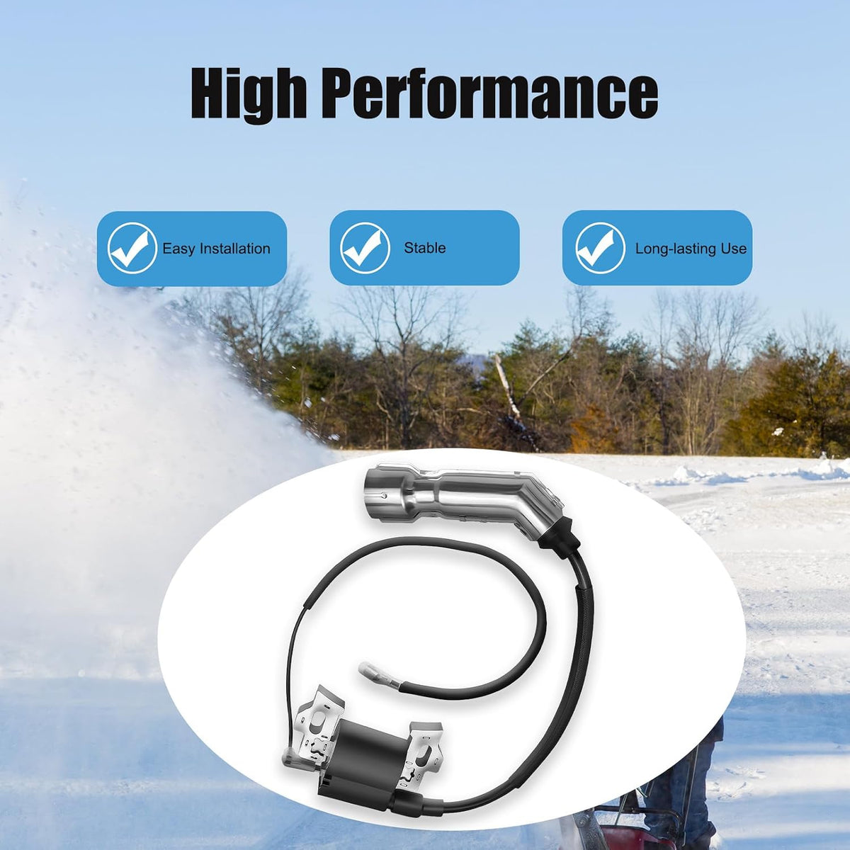 20001042 lqnition Coil Compatible with Ariens Lawn Mowers ancSnow Blowers AX 136cc 208cc 254cc Spark plug wire 8.5 Inches