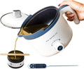 Wax Melting Pot with Thermometer, Electric Wax Melter for Candle Making with Spout 1.5Qt, Small Double Boiler Pot Set