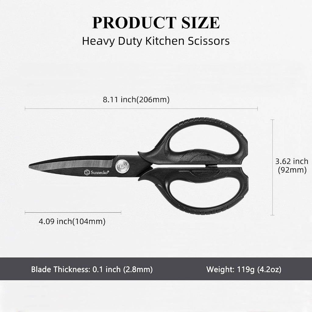 Kitchen Scissors All Purpose Heavy Duty Scissors Titanium Coated, Kitchen Shears for Food, Micro Serrated with