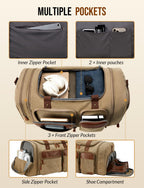 Canvas Duffle Bag for Travel 65L Expandable, Brown
