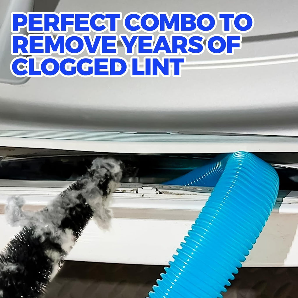 2 Pieces Dryer Vent Cleaner Kit, Dryer Lint Vacuum Attachment and Flexible Dryer Lint Brush, Dryer Vent Vacuum Hose