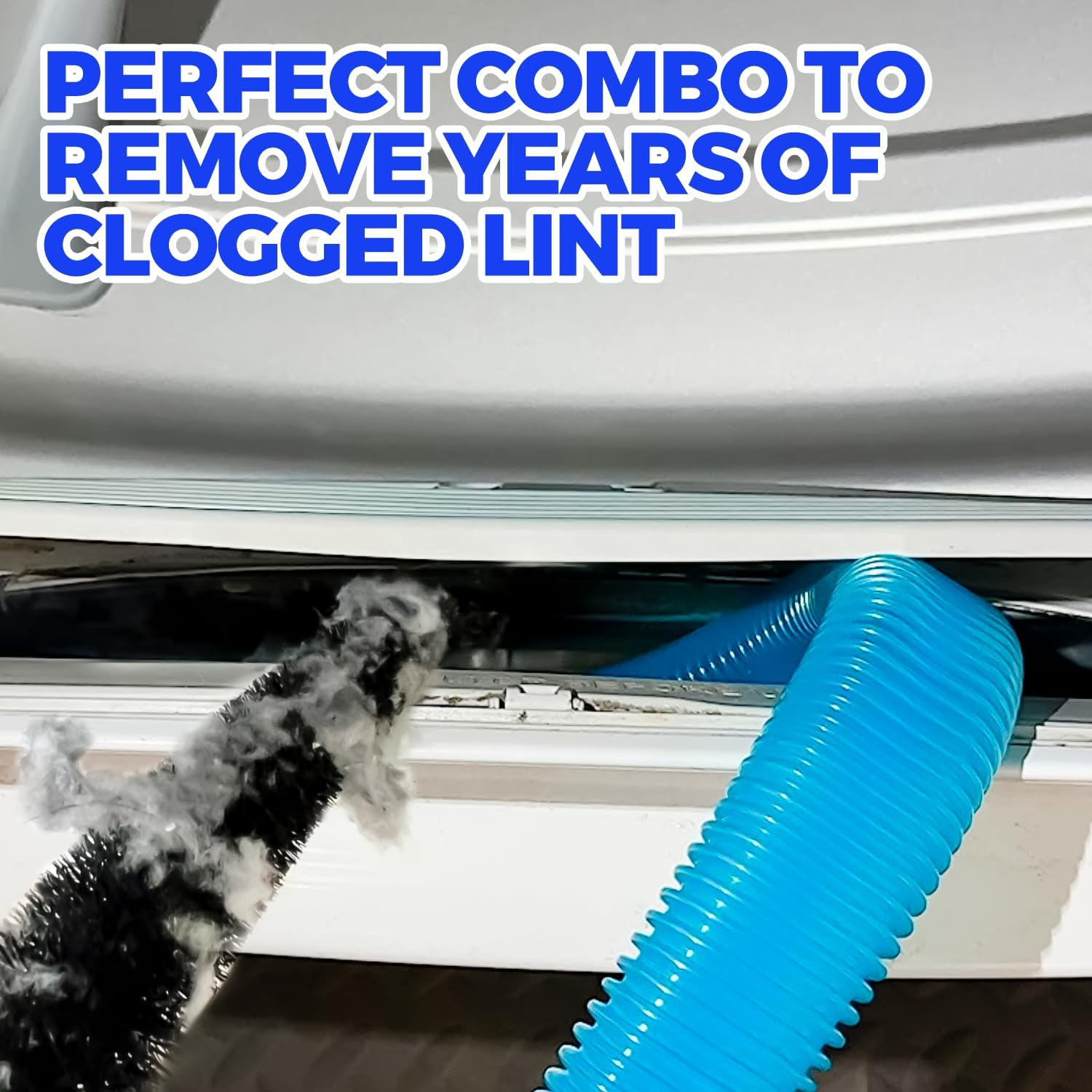 2 Pieces Dryer Vent Cleaner Kit, Dryer Lint Vacuum Attachment and Flexible Dryer Lint Brush, Dryer Vent Vacuum Hose