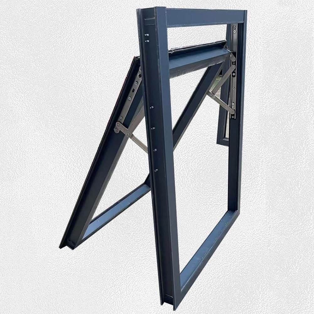 Hopper Window for Basement Bathroom, Aluminum Frame and Tempered Glass, 50mm Profiles, Soundproof and Thermal